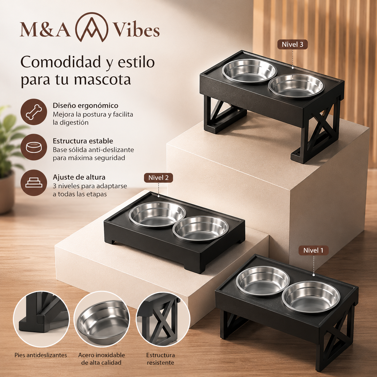 Comedero elevado para mascotas
